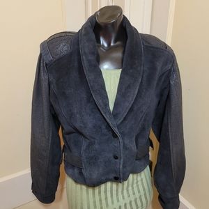 Wilsons Vintage 80s Black Suede Moto Jacket Women's Medium